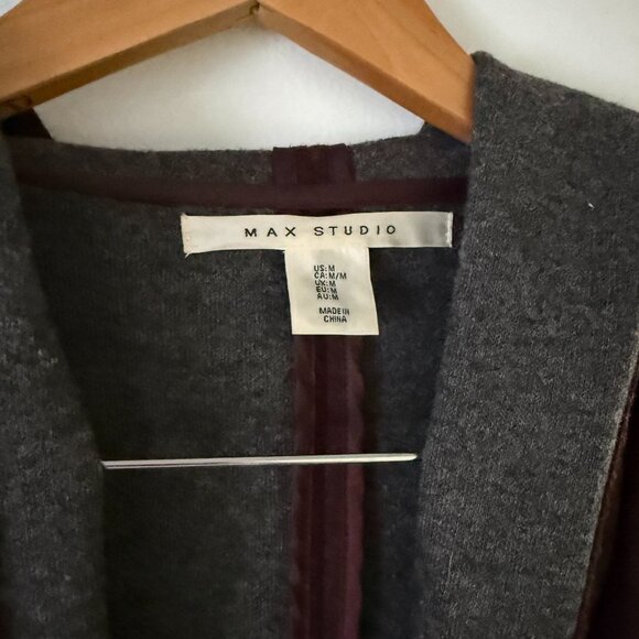 Max Studio Wool Belted Poncho with Hood - Picture 3 of 4